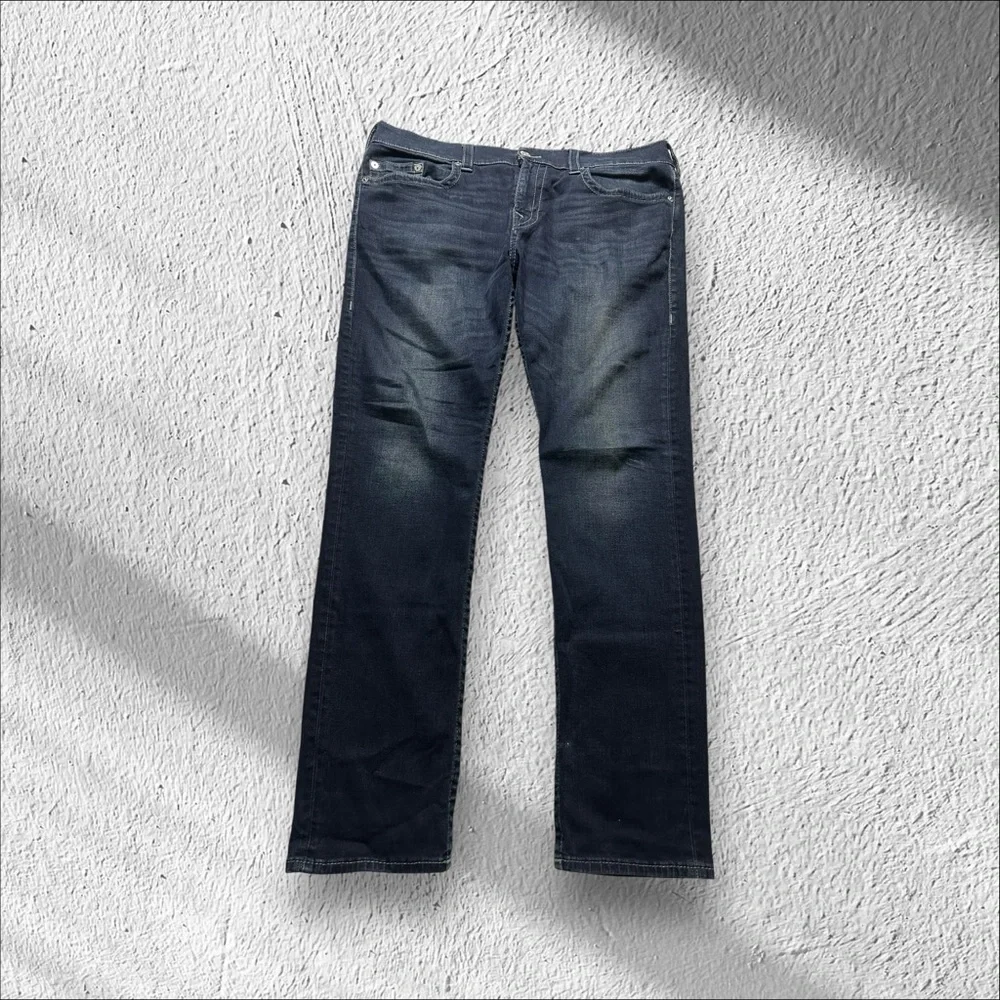 true religion rocco relaxed skinny jeans men’s 38 navy blue Y2K
